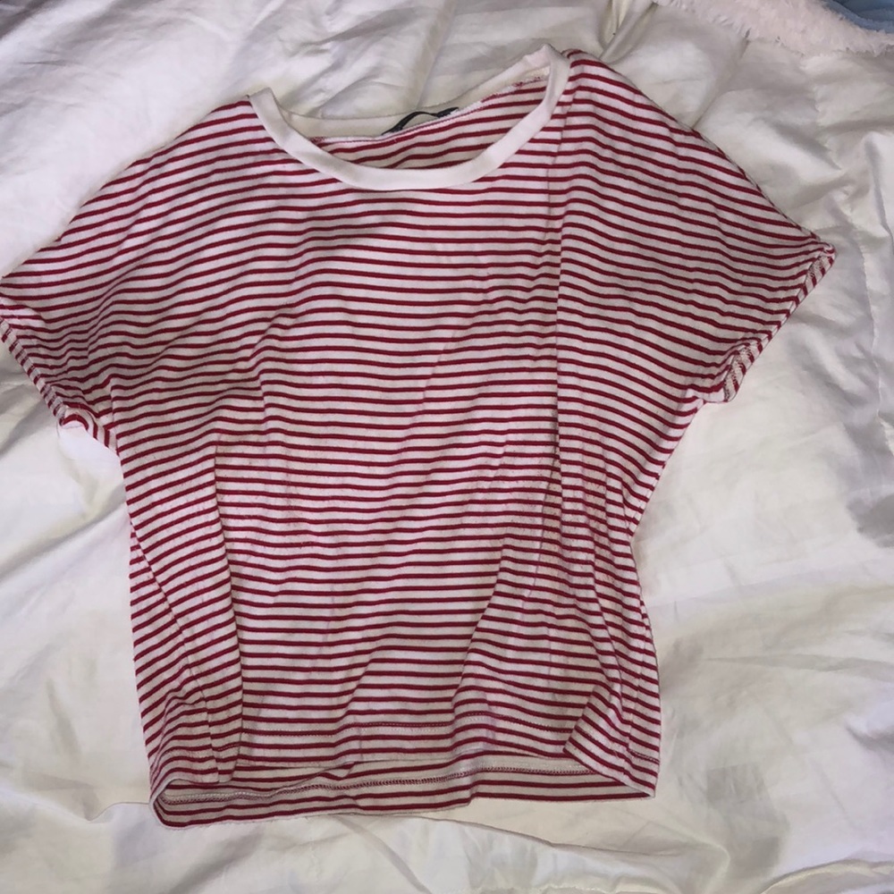 red and white striped t-shirt from zara